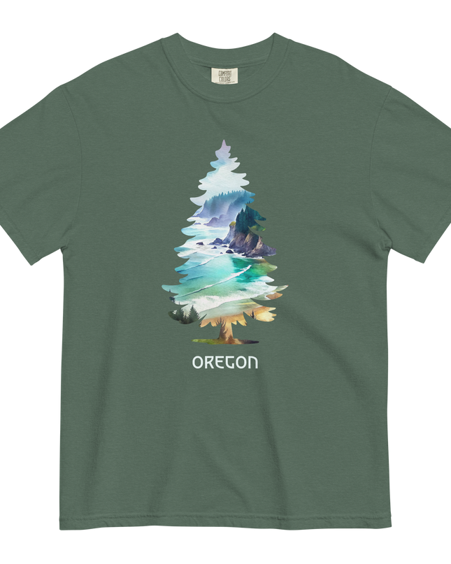 OREGON COSTAL TREE - COMFORT COLORS- Unisex garment-dyed heavyweight t-shirt