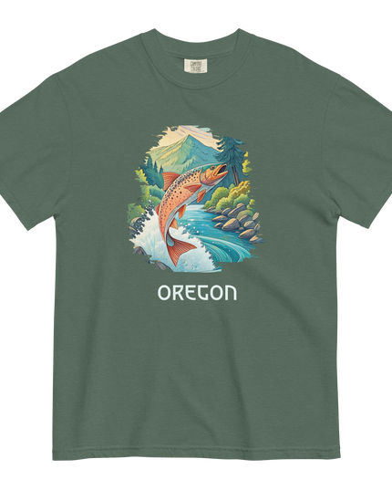OREGON FISHING - COMFORT COLORS - Unisex garment-dyed heavyweight t-shirt