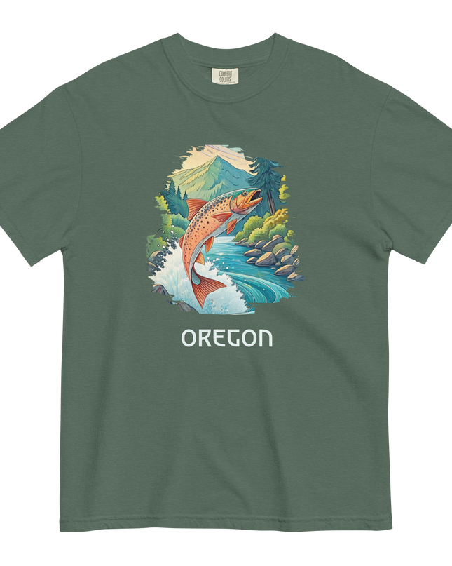 OREGON FISHING - COMFORT COLORS - Unisex garment-dyed heavyweight t-shirt