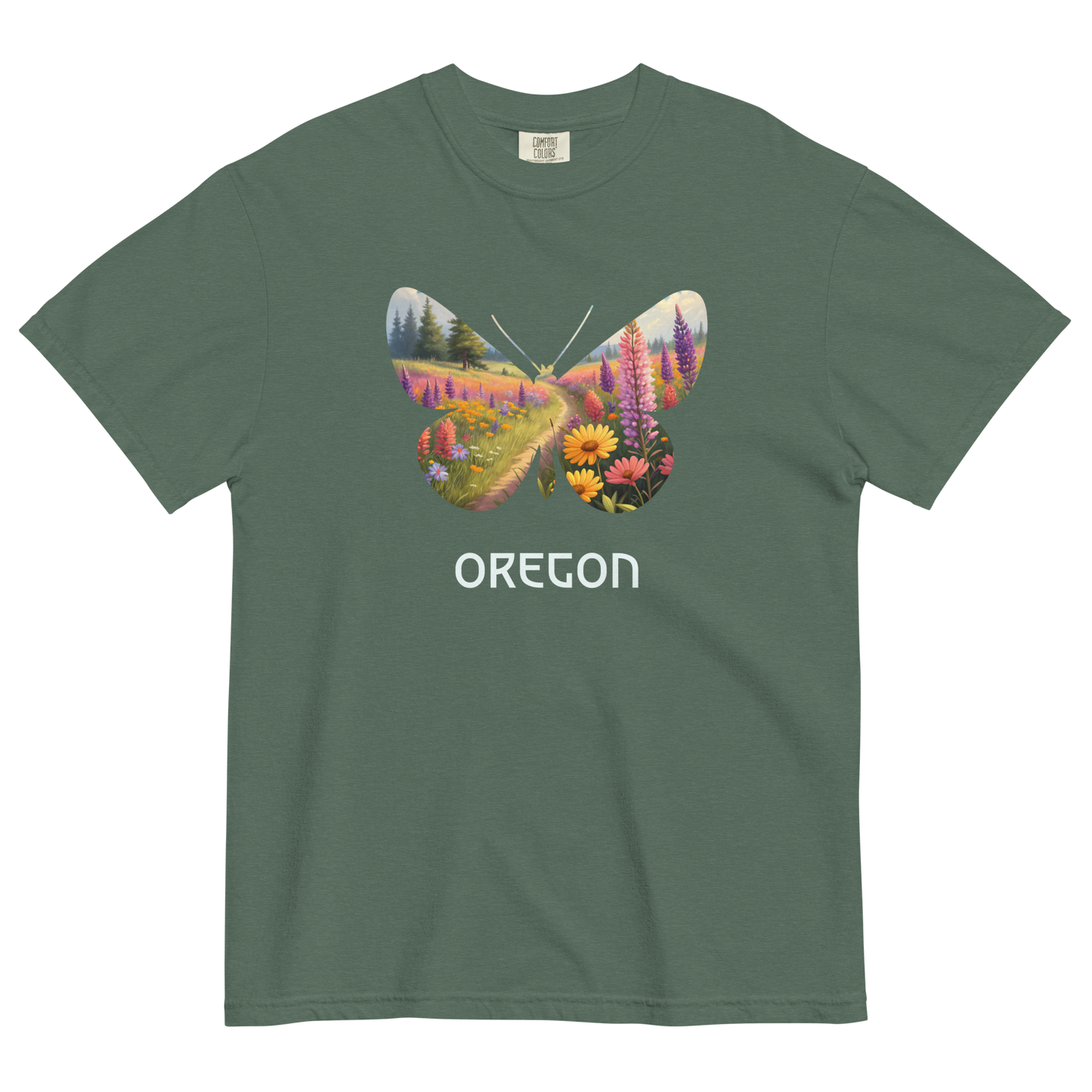 OREGON WILD FLOWERS - COMFORT COLORS - Unisex garment-dyed heavyweight t-shirt