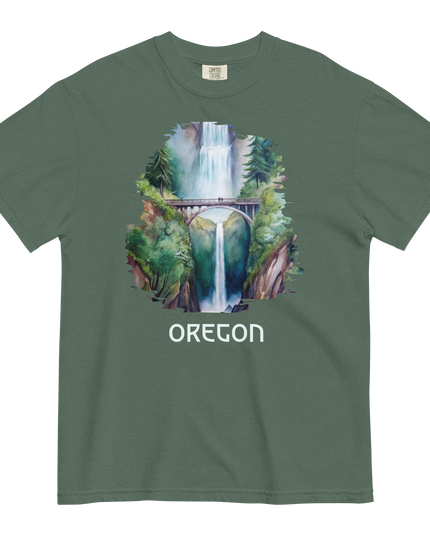 OREGON - MULTNOMAH FALLS - COMFORT COLORS - Unisex garment-dyed heavyweight t-shirt