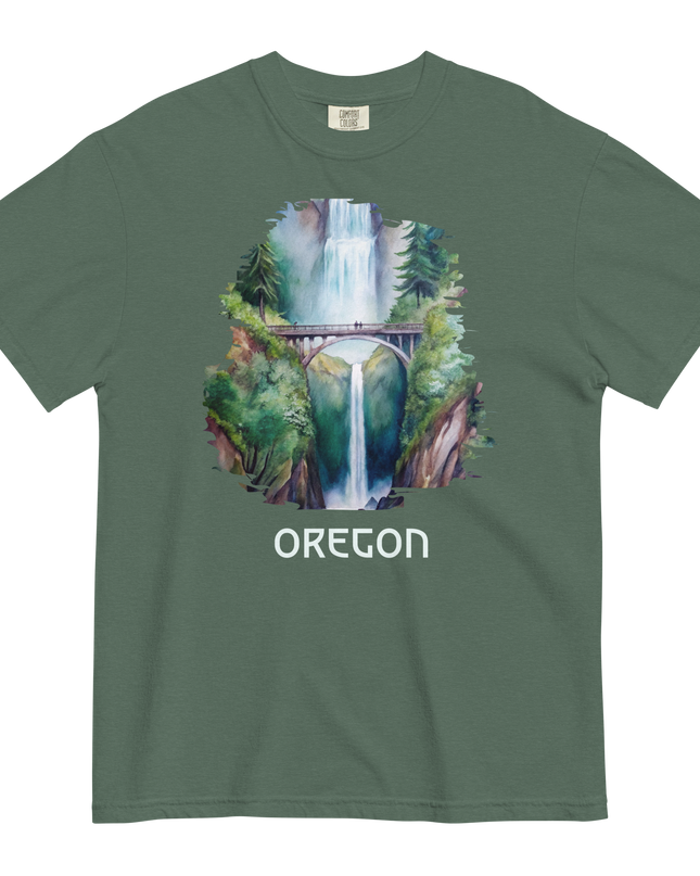 OREGON - MULTNOMAH FALLS - COMFORT COLORS - Unisex garment-dyed heavyweight t-shirt