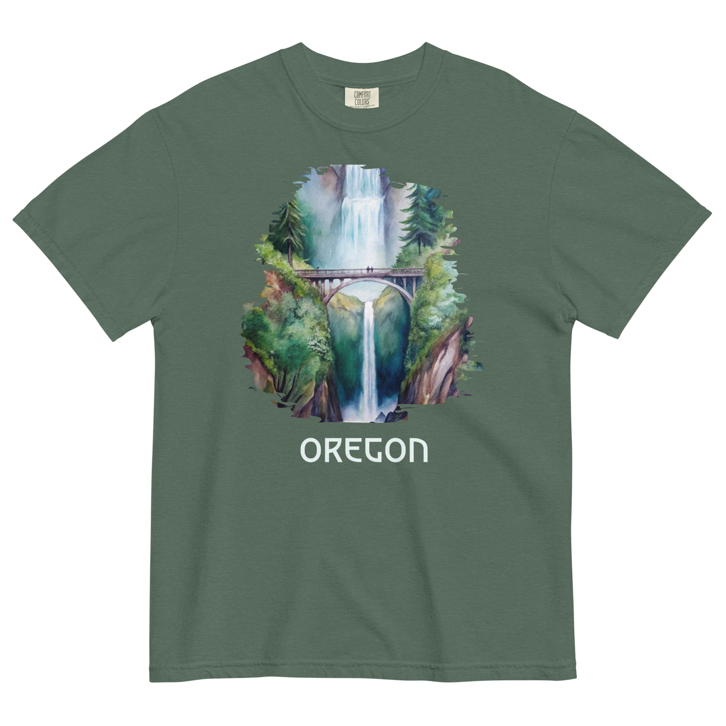 OREGON - MULTNOMAH FALLS - COMFORT COLORS - Unisex garment-dyed heavyweight t-shirt