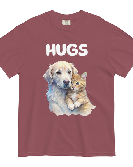 HUGS - Dog & Kitten - Comfort Color - Unisex garment-dyed heavyweight t-shirt