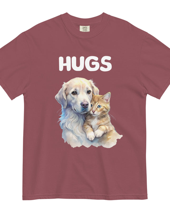 HUGS - Dog & Kitten - Comfort Color - Unisex garment-dyed heavyweight t-shirt