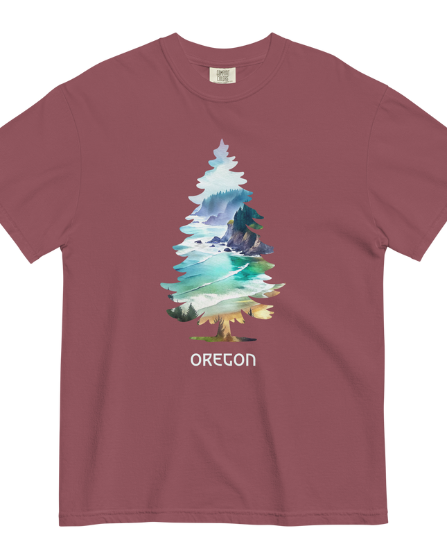 OREGON COSTAL TREE - COMFORT COLORS- Unisex garment-dyed heavyweight t-shirt
