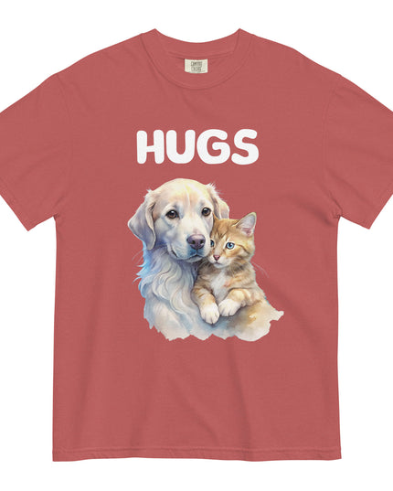 HUGS - Dog & Kitten - Comfort Color - Unisex garment-dyed heavyweight t-shirt