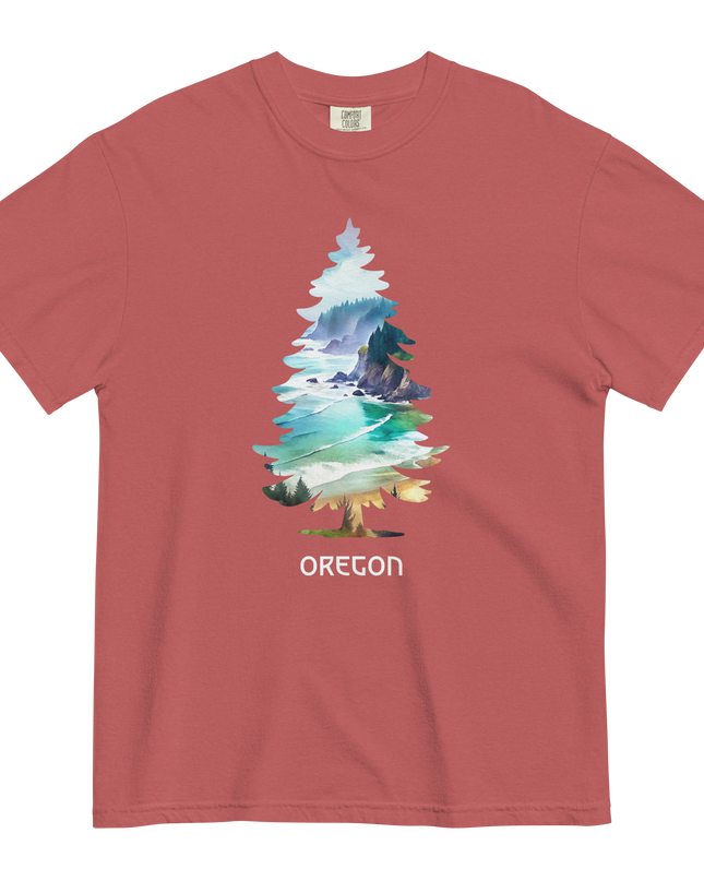 OREGON COSTAL TREE - COMFORT COLORS- Unisex garment-dyed heavyweight t-shirt