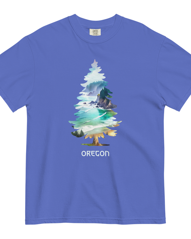OREGON COSTAL TREE - COMFORT COLORS- Unisex garment-dyed heavyweight t-shirt