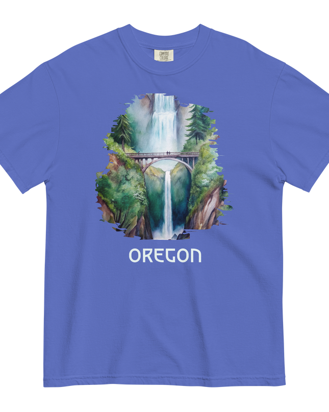 OREGON - MULTNOMAH FALLS - COMFORT COLORS - Unisex garment-dyed heavyweight t-shirt