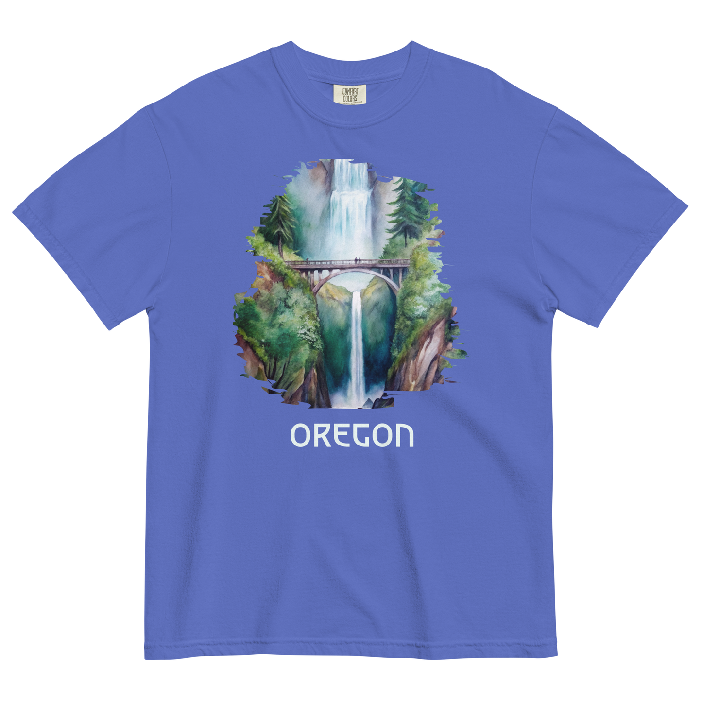 OREGON - MULTNOMAH FALLS - COMFORT COLORS - Unisex garment-dyed heavyweight t-shirt
