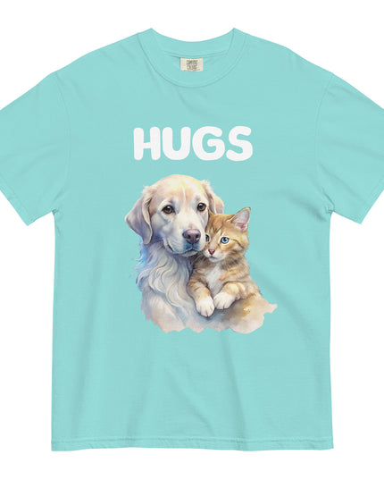 HUGS - Dog & Kitten - Comfort Color - Unisex garment-dyed heavyweight t-shirt