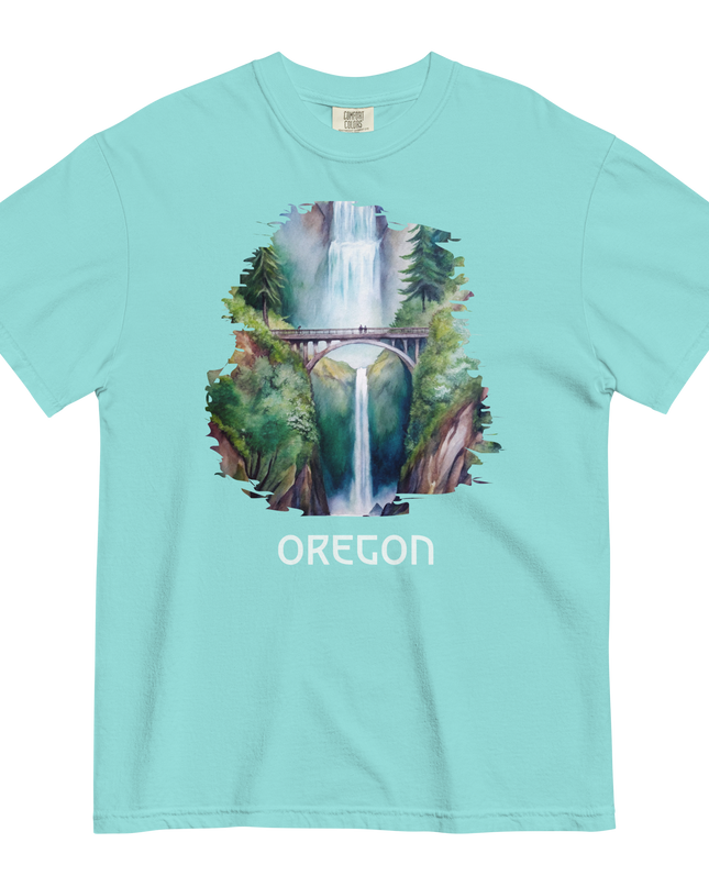 OREGON - MULTNOMAH FALLS - COMFORT COLORS - Unisex garment-dyed heavyweight t-shirt