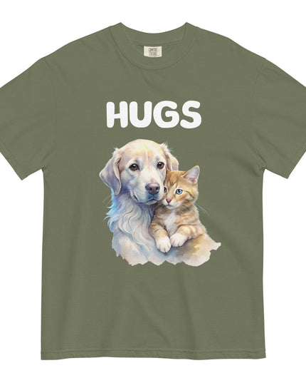 HUGS - Dog & Kitten - Comfort Color - Unisex garment-dyed heavyweight t-shirt