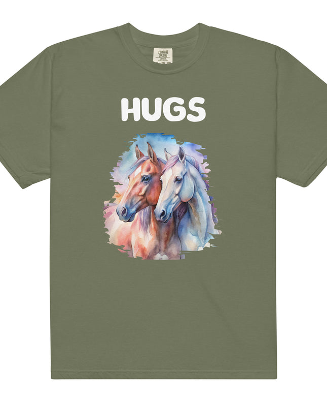 HUGS -HORSES - Comfort Colors - Unisex garment-dyed heavyweight t-shirt