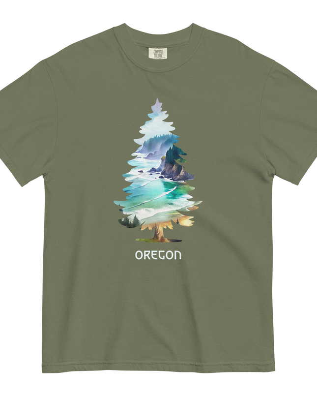 OREGON COSTAL TREE - COMFORT COLORS- Unisex garment-dyed heavyweight t-shirt