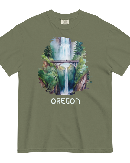 OREGON - MULTNOMAH FALLS - COMFORT COLORS - Unisex garment-dyed heavyweight t-shirt