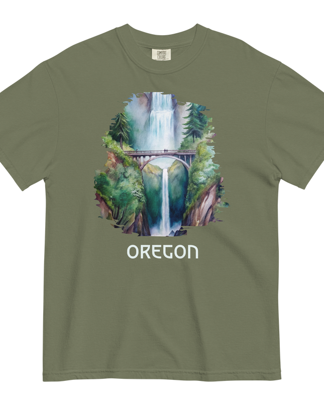 OREGON - MULTNOMAH FALLS - COMFORT COLORS - Unisex garment-dyed heavyweight t-shirt