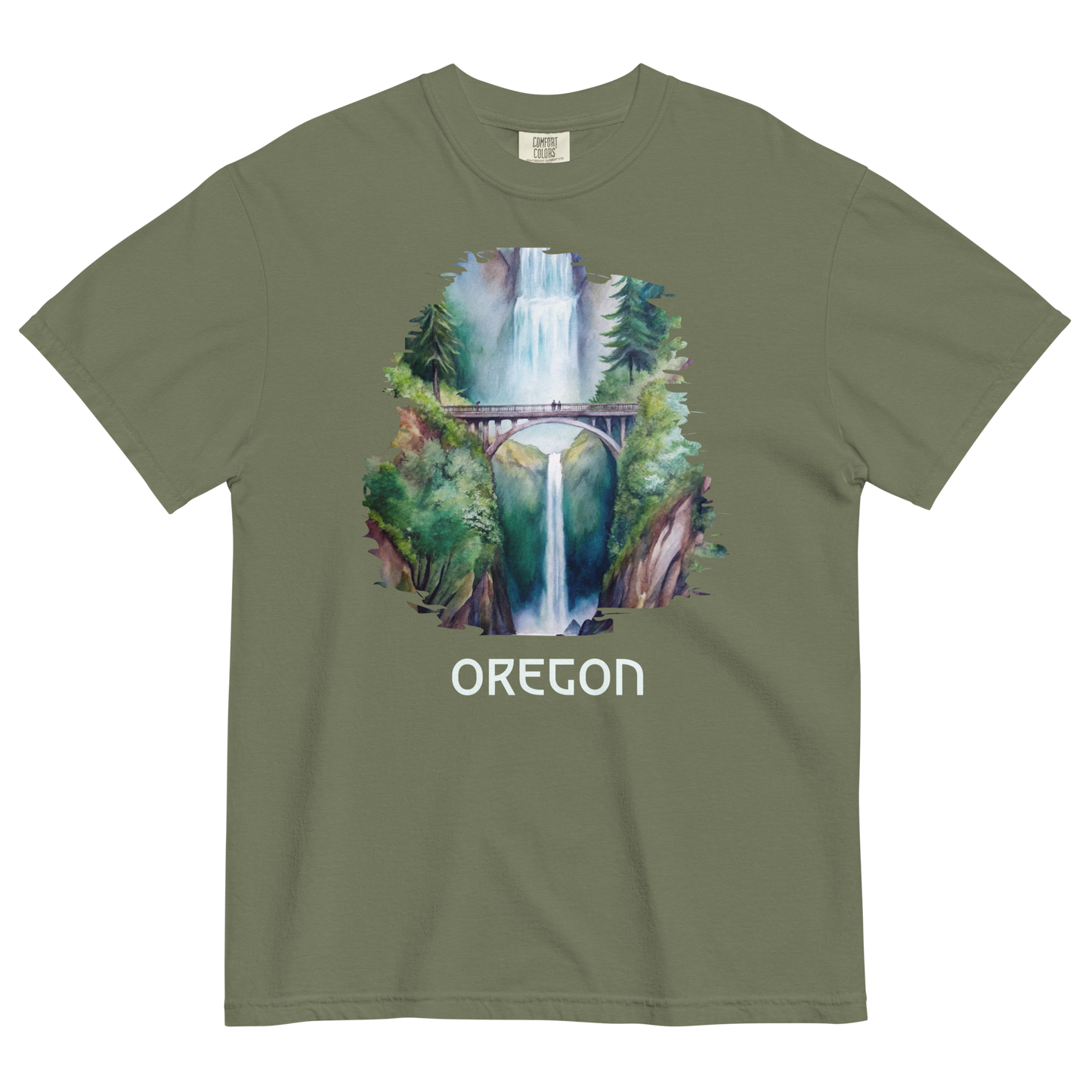 OREGON - MULTNOMAH FALLS - COMFORT COLORS - Unisex garment-dyed heavyweight t-shirt