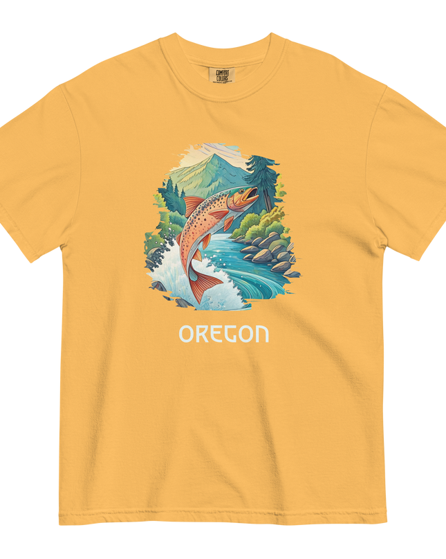 OREGON FISHING - COMFORT COLORS - Unisex garment-dyed heavyweight t-shirt
