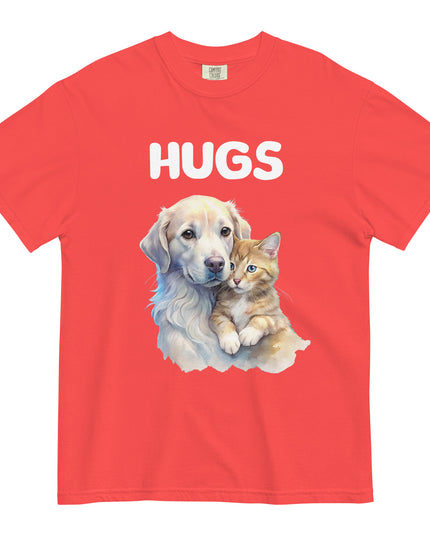 HUGS - Dog & Kitten - Comfort Color - Unisex garment-dyed heavyweight t-shirt