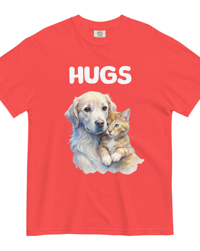 HUGS - Dog & Kitten - Comfort Color - Unisex garment-dyed heavyweight t-shirt