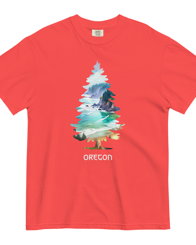 OREGON COSTAL TREE - COMFORT COLORS- Unisex garment-dyed heavyweight t-shirt
