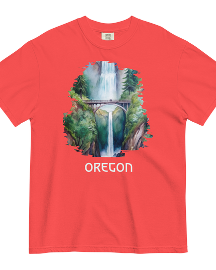 OREGON - MULTNOMAH FALLS - COMFORT COLORS - Unisex garment-dyed heavyweight t-shirt
