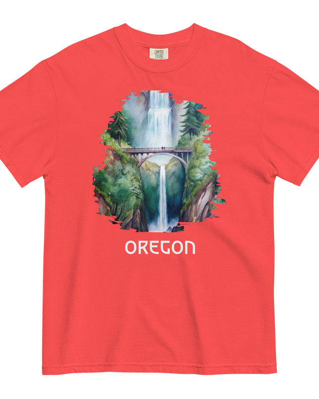 OREGON - MULTNOMAH FALLS - COMFORT COLORS - Unisex garment-dyed heavyweight t-shirt