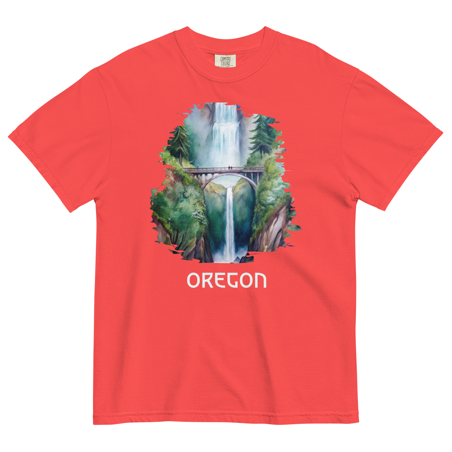 OREGON - MULTNOMAH FALLS - COMFORT COLORS - Unisex garment-dyed heavyweight t-shirt