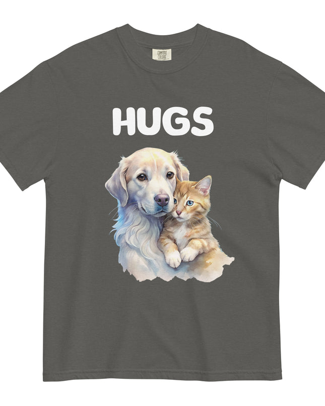 HUGS - Dog & Kitten - Comfort Color - Unisex garment-dyed heavyweight t-shirt