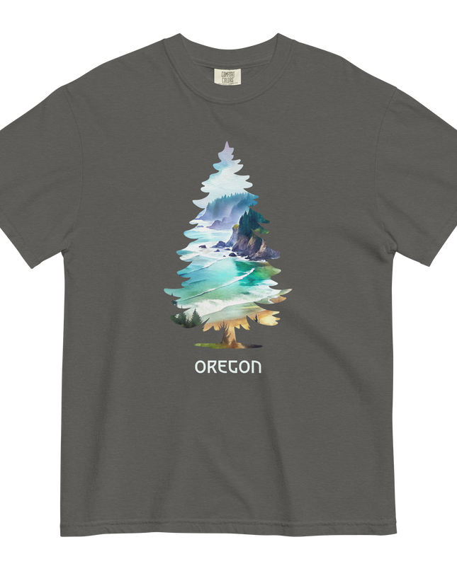 OREGON COSTAL TREE - COMFORT COLORS- Unisex garment-dyed heavyweight t-shirt