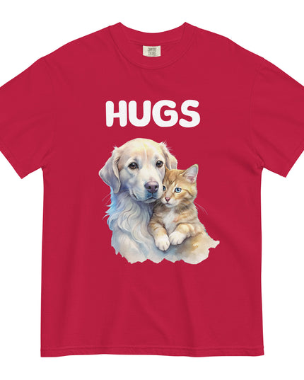 HUGS - Dog & Kitten - Comfort Color - Unisex garment-dyed heavyweight t-shirt