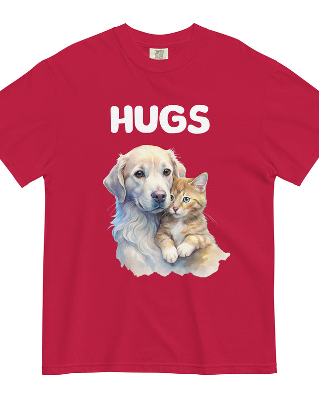 HUGS - Dog & Kitten - Comfort Color - Unisex garment-dyed heavyweight t-shirt