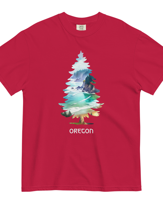 OREGON COSTAL TREE - COMFORT COLORS- Unisex garment-dyed heavyweight t-shirt