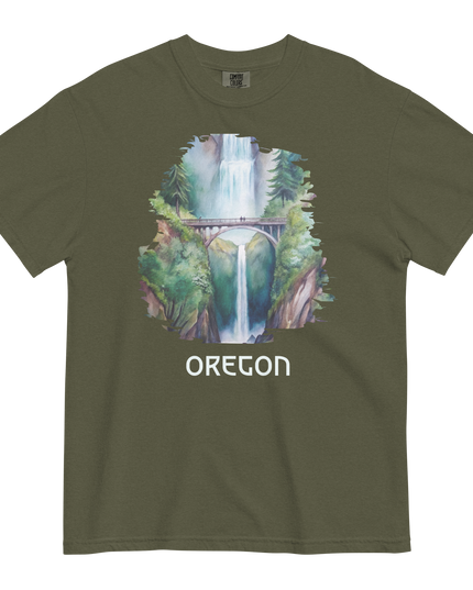 OREGON - MULTNOMAH FALLS - COMFORT COLORS - Unisex garment-dyed heavyweight t-shirt