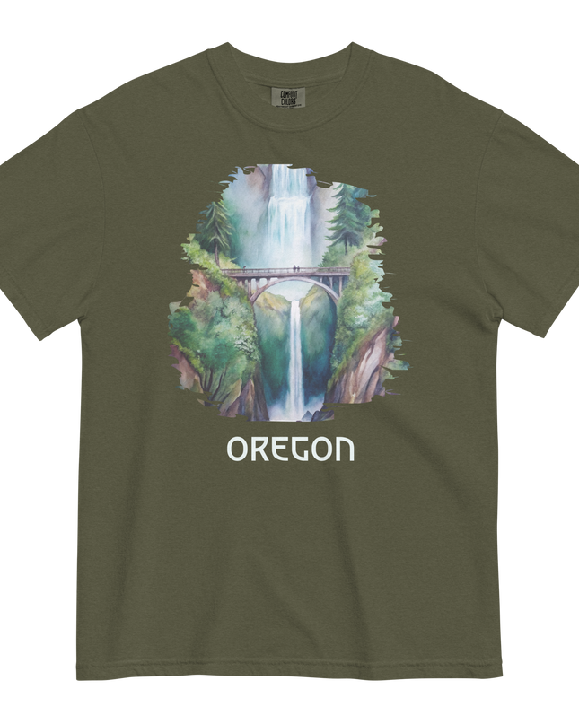 OREGON - MULTNOMAH FALLS - COMFORT COLORS - Unisex garment-dyed heavyweight t-shirt