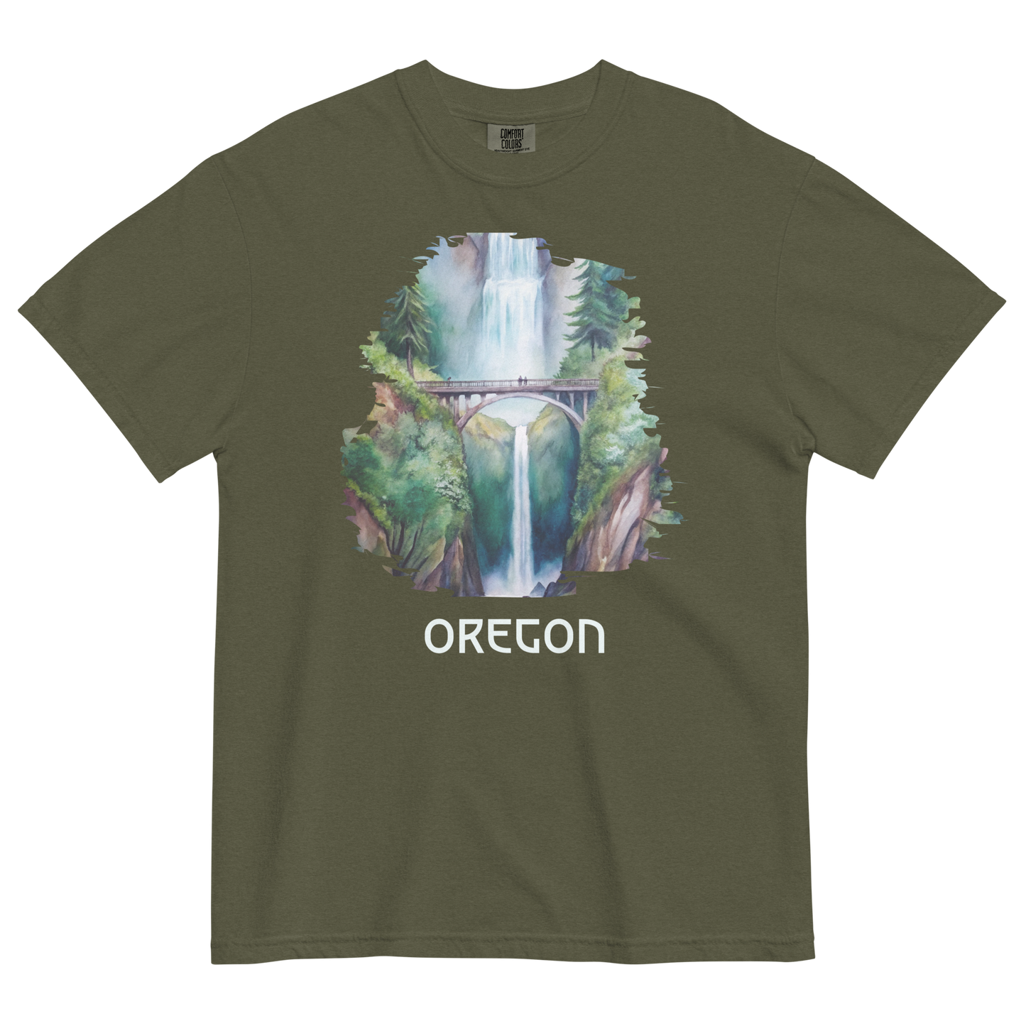 OREGON - MULTNOMAH FALLS - COMFORT COLORS - Unisex garment-dyed heavyweight t-shirt