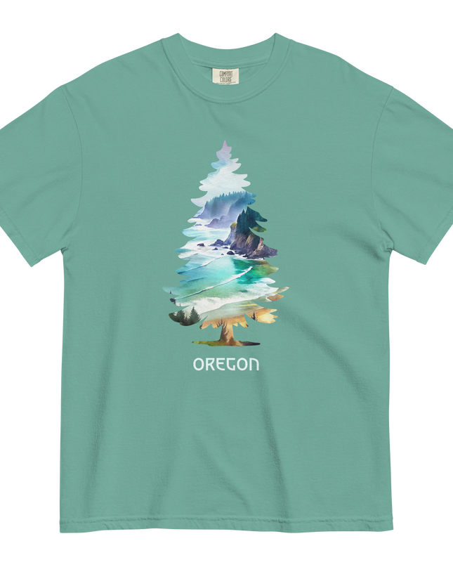 OREGON COSTAL TREE - COMFORT COLORS- Unisex garment-dyed heavyweight t-shirt