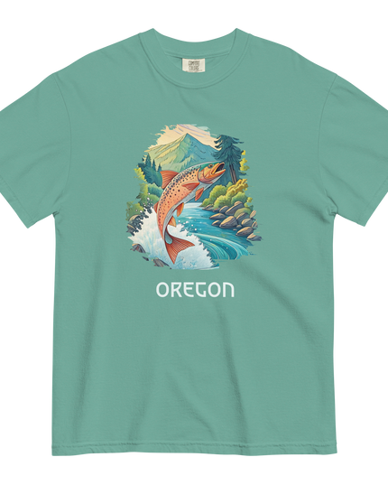 OREGON FISHING - COMFORT COLORS - Unisex garment-dyed heavyweight t-shirt