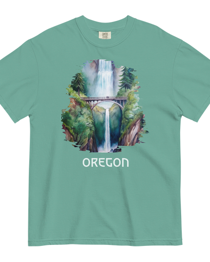 OREGON - MULTNOMAH FALLS - COMFORT COLORS - Unisex garment-dyed heavyweight t-shirt