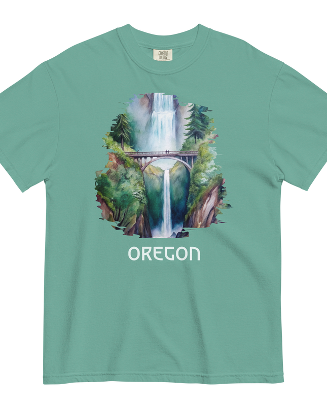 OREGON - MULTNOMAH FALLS - COMFORT COLORS - Unisex garment-dyed heavyweight t-shirt