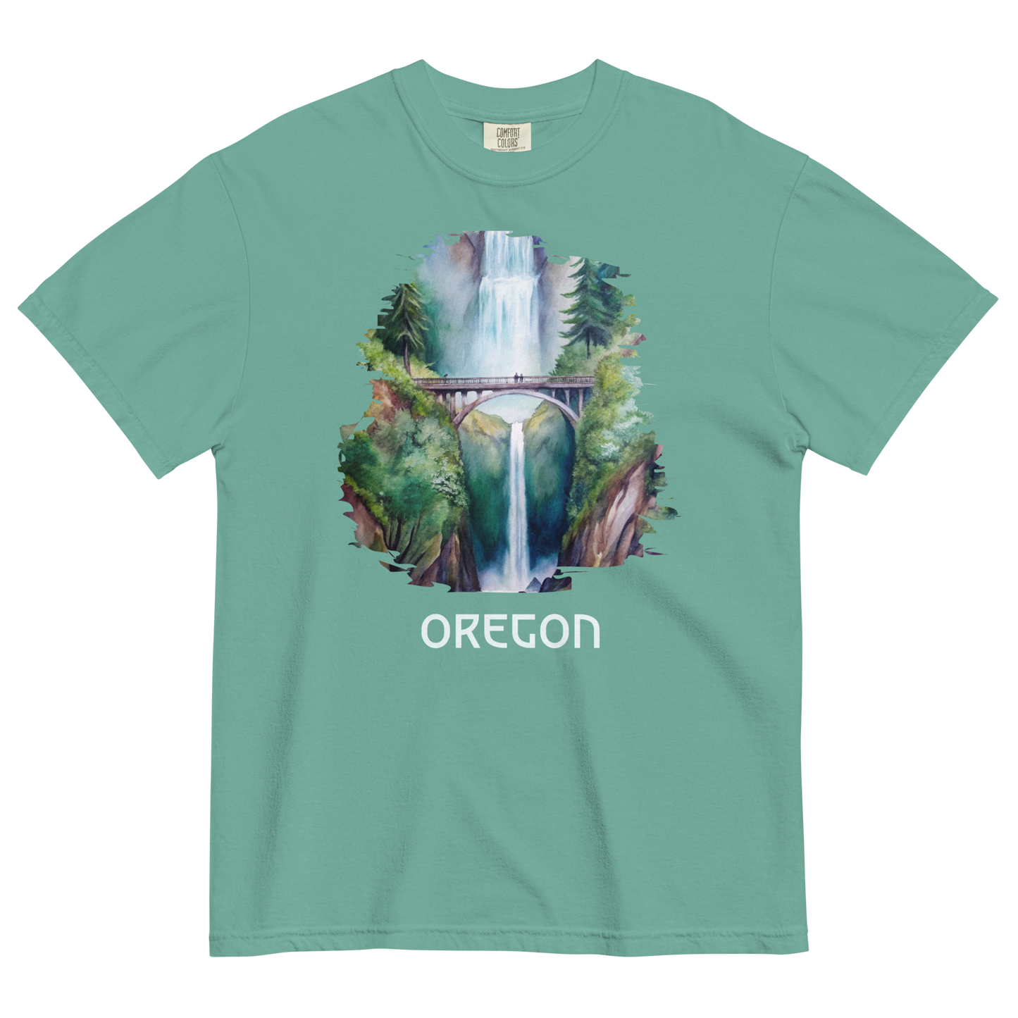 OREGON - MULTNOMAH FALLS - COMFORT COLORS - Unisex garment-dyed heavyweight t-shirt