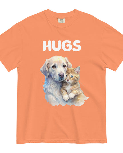 HUGS - Dog & Kitten - Comfort Color - Unisex garment-dyed heavyweight t-shirt