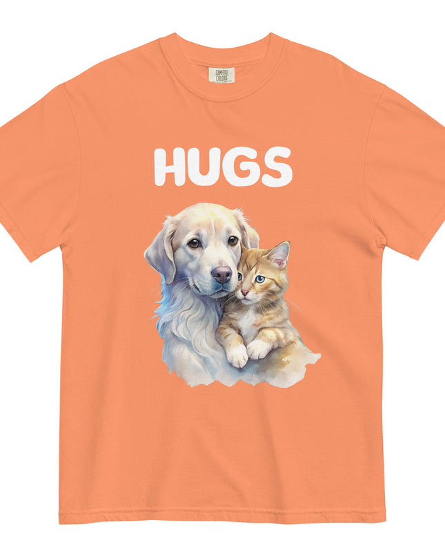 HUGS - Dog & Kitten - Comfort Color - Unisex garment-dyed heavyweight t-shirt