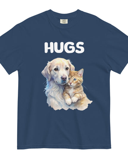 HUGS - Dog & Kitten - Comfort Color - Unisex garment-dyed heavyweight t-shirt