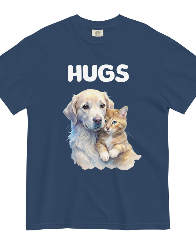 HUGS - Dog & Kitten - Comfort Color - Unisex garment-dyed heavyweight t-shirt