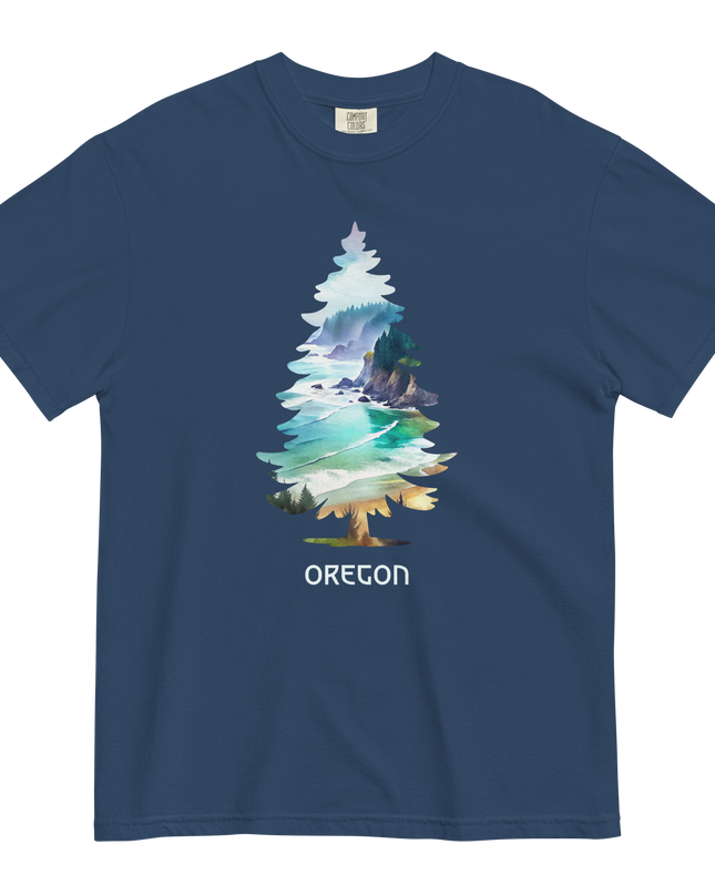 OREGON COSTAL TREE - COMFORT COLORS- Unisex garment-dyed heavyweight t-shirt