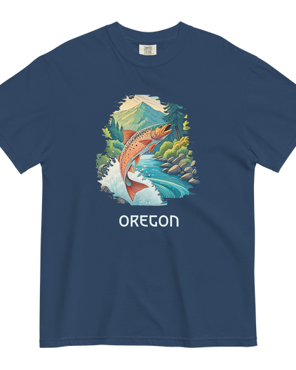OREGON FISHING - COMFORT COLORS - Unisex garment-dyed heavyweight t-shirt
