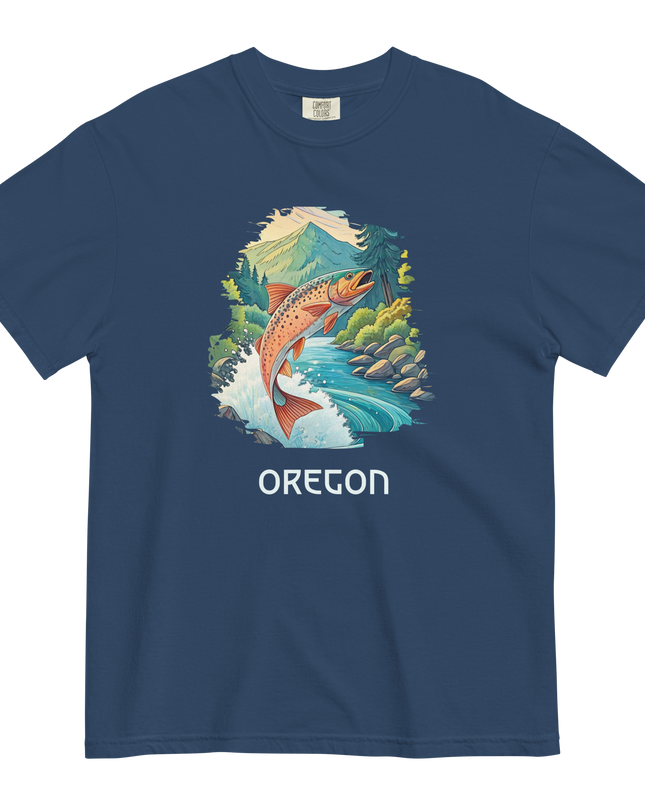 OREGON FISHING - COMFORT COLORS - Unisex garment-dyed heavyweight t-shirt